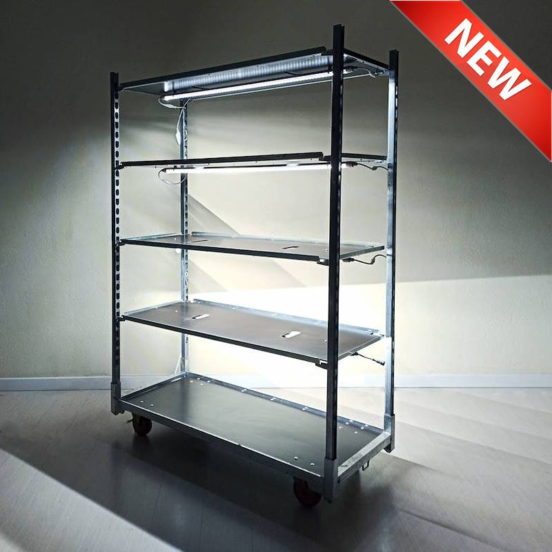 Chariot DC avec lumières pour l'exposition de plantes et fleurs