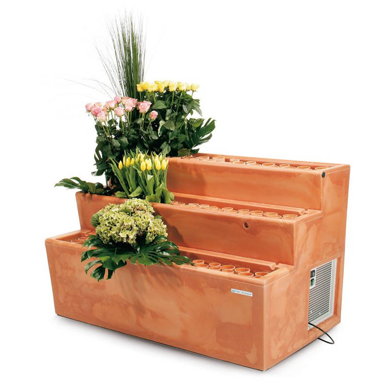 Expositor refrigerado Fior d'acqua, Set expositor: Escalón - TITANO, Optional: Color personalizado