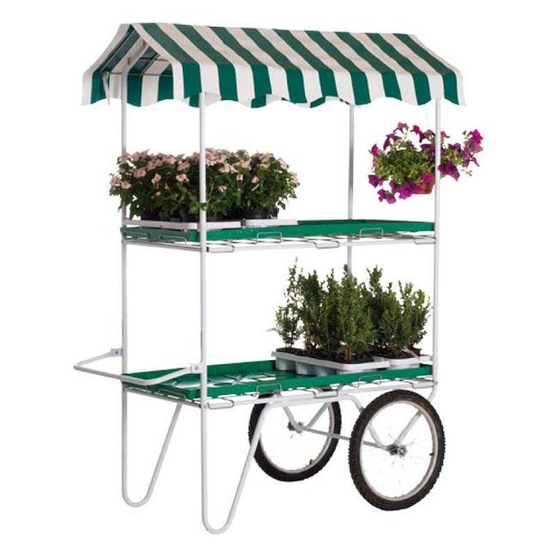 Display trolley, Trays color: Green