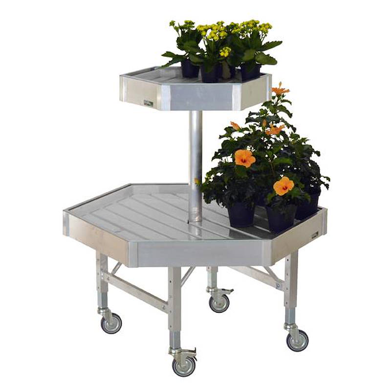 Hexagonal bench with aluminum structure