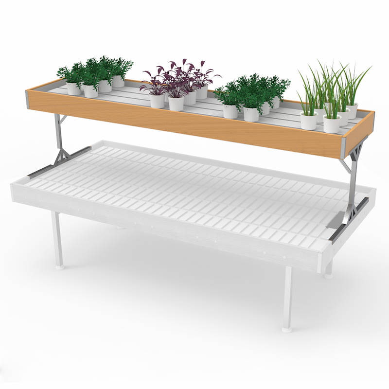 Top Bench / Mezzanine Wood line AMOR, Size: 27.19" x 120.47" (for benches 65.35" x 120.47"), Color: Natural Wood