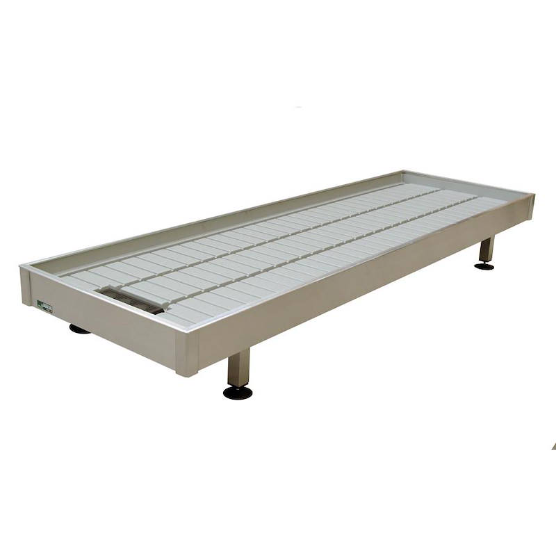 Aluminium bench 660 x 2065 mm, Height: h 350 mm, Box: 3 units