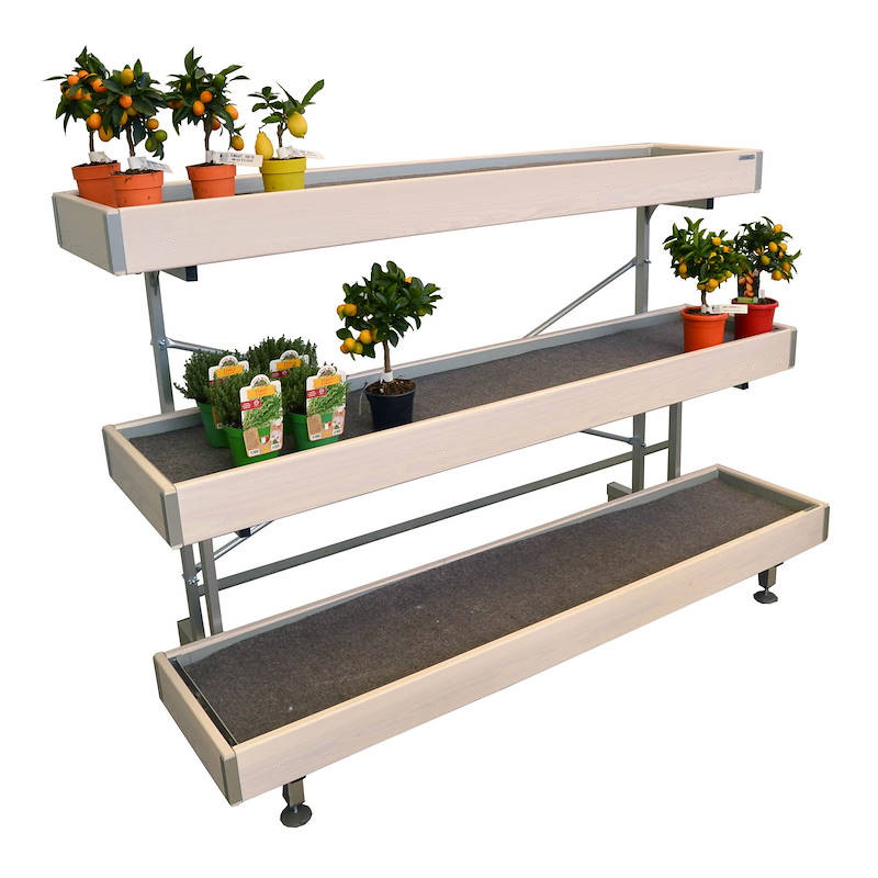 Palet de exhibición de pared de madera, Dimensión: 850 x 2560 mm, Color: Madera blanca