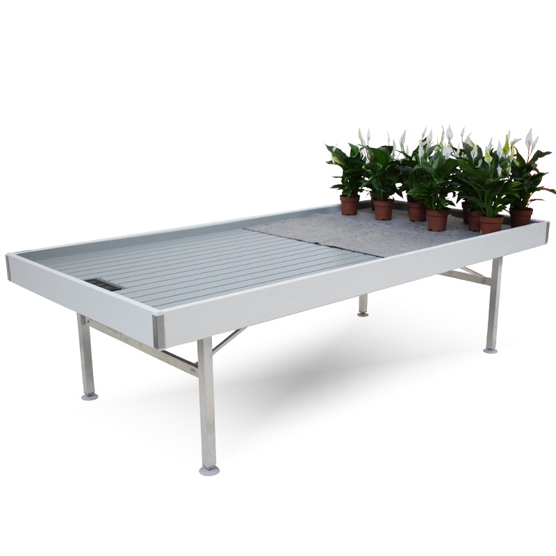 Mesa Linea en madera AMOR, Dimensión: 1260 mm x 2560 mm, Altura: h 750 mm, Color: Madera blanca, Paquete: 15 piezas