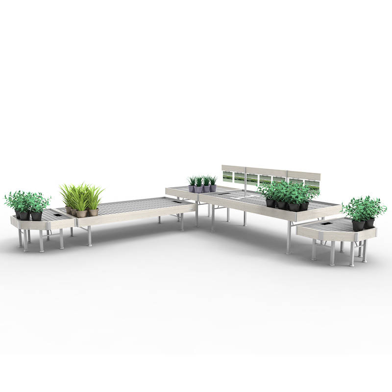 Set Corner Linea en madera AMOR, Color: Madera blanca, Paquete: 4 Juegos