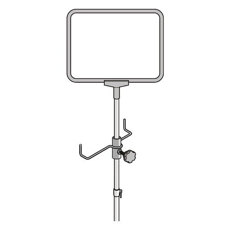 Kit porta bolsa con porta precios telescópico en marco uni A4