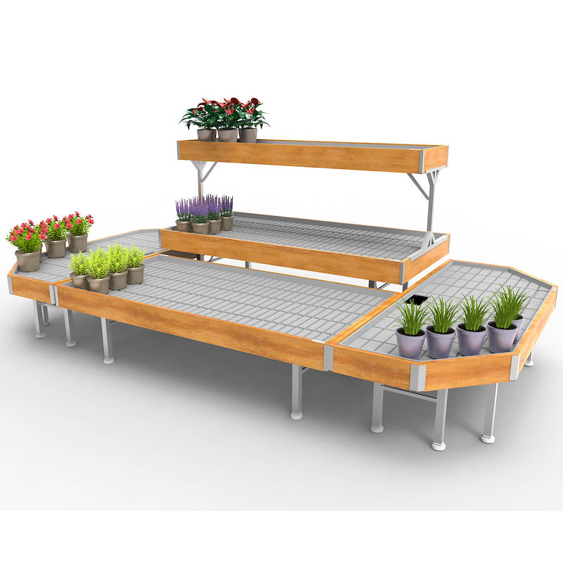 Set GÓNDOLA FLORECIDA Linea en madera AMOR, Set expositor: GÓNDOLA FLORECIDA, Color: Madera natural, Paquete: 4 Juegos