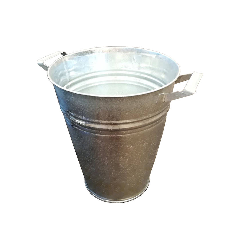 Maceta galvanizada con asas, Dimensión: ø 280 H 342 mm, Color: gris