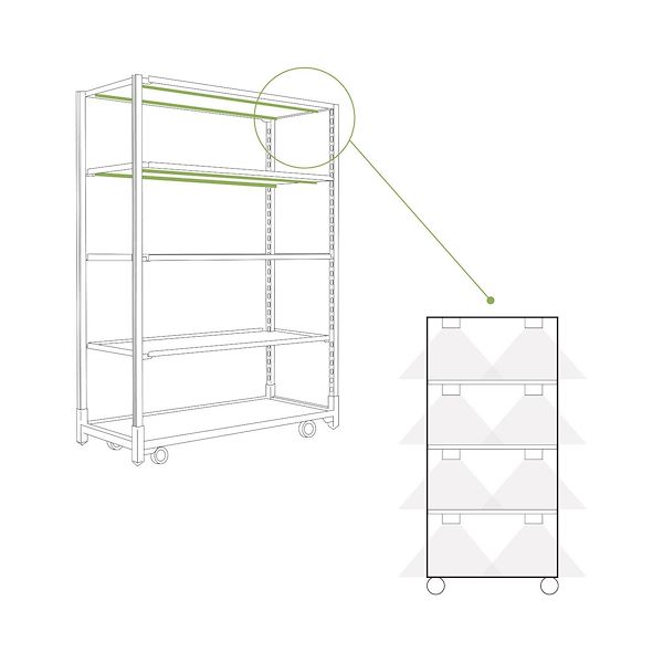 DC trolley with LED lights kit for MICROGREENS - 8 lamps