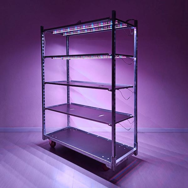 DC trolley with LED lights kit for MICROGREENS - 8 lamps