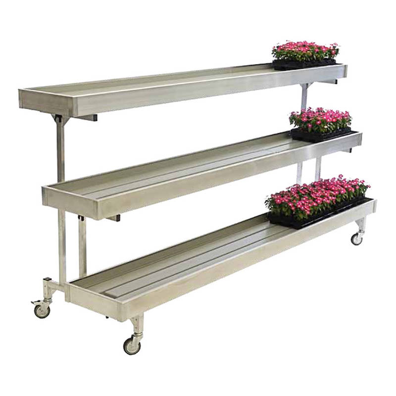 Aluminum wall bench three shelves
