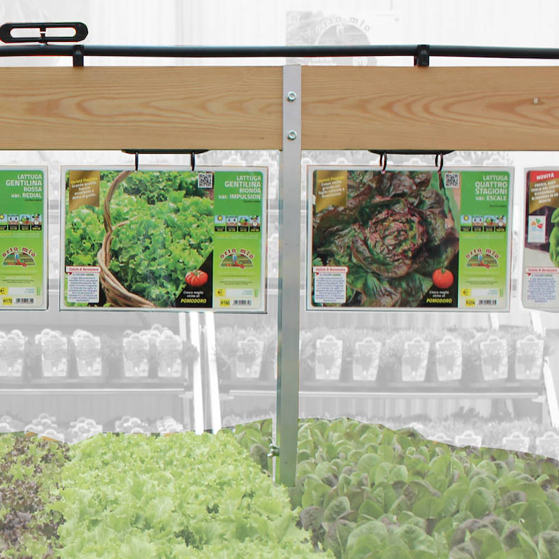 Porta gráfica en madera con soporte regulable en altura