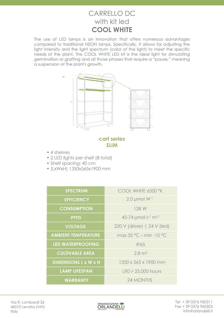 Carrito DC con kit de iluminación led para GERMINACIÓN E INJERTO