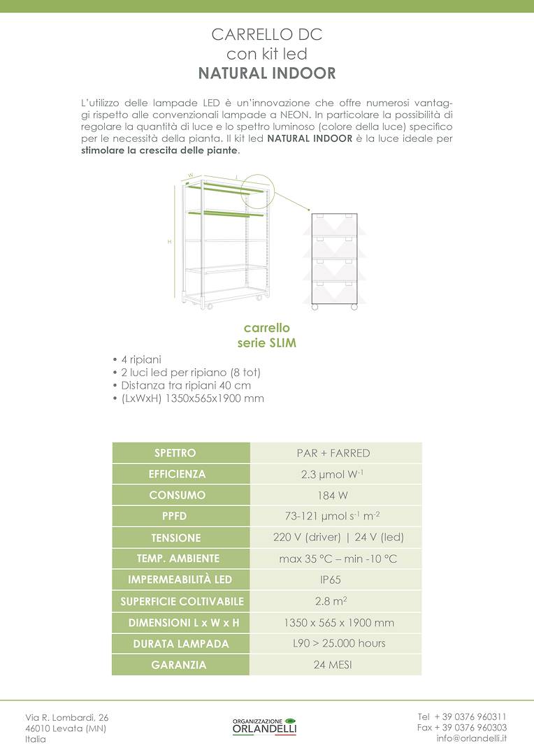 Carrello DC con kit luci led per MICROGREENS