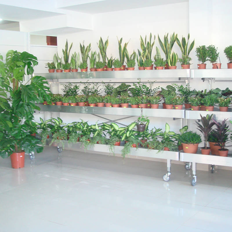 Aluminum wall bench three shelves