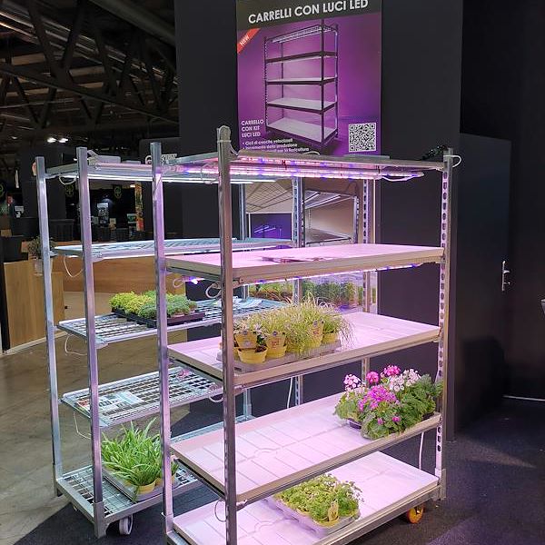 DC trolley with LED lights kit for MICROGREENS - 8 lamps