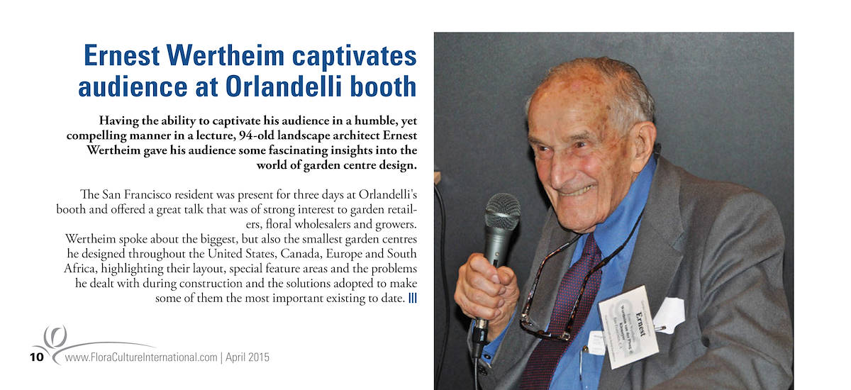 FloraCulture International reports the success of Ernest wertheim at Orlandelli booth