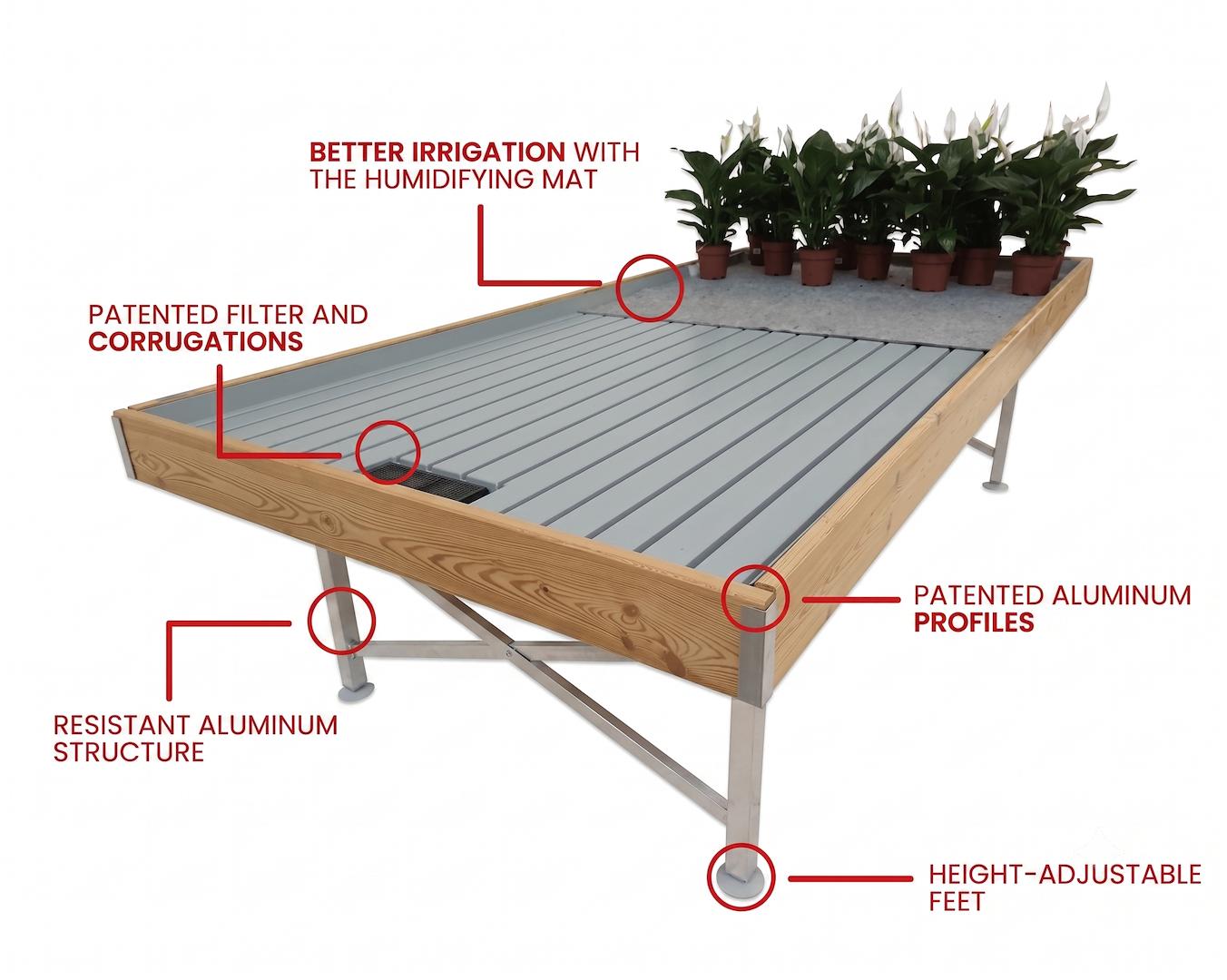 Bench, wood line AMOR