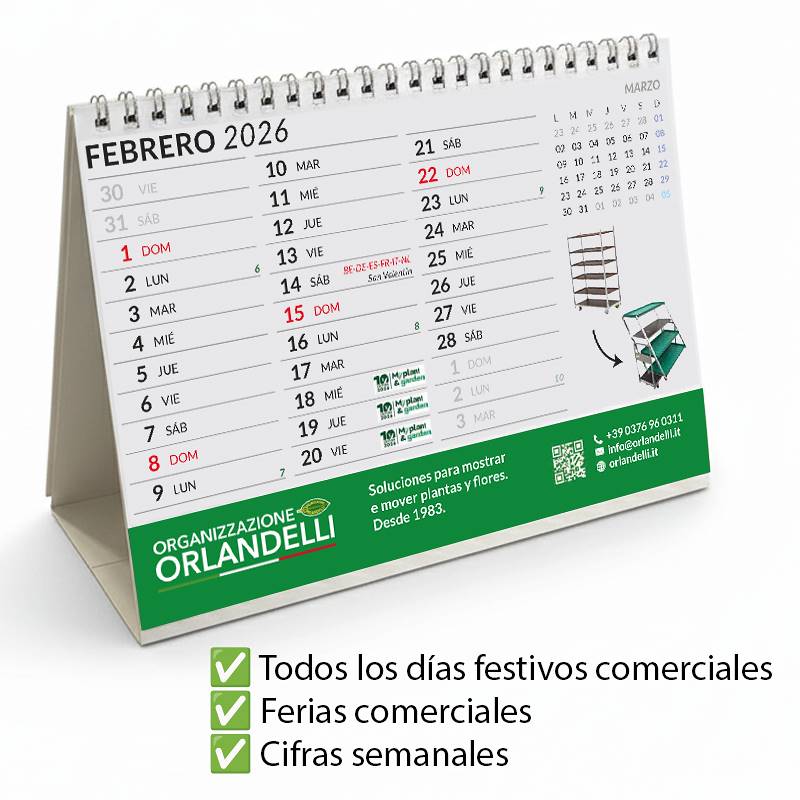 Calendario 2026 para la industria de plantas y flores