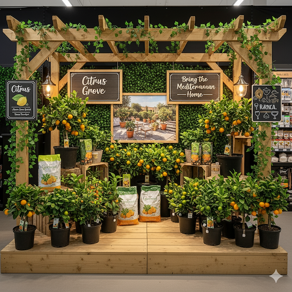 Plataforma expositora en madera natural