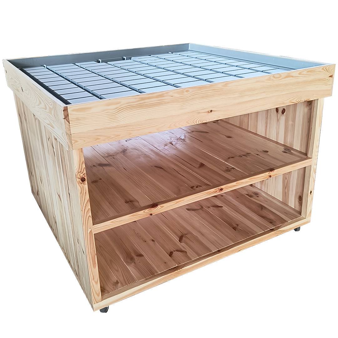 Wood podium with water tray