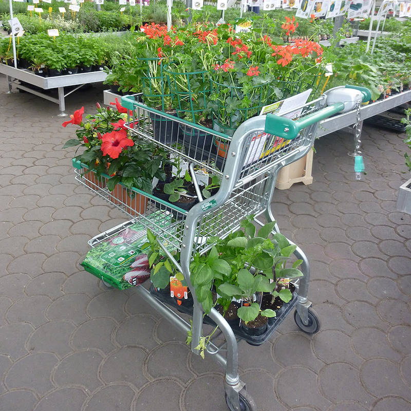 SB-Einkaufswagen Garden flor mit 3 Ablagen