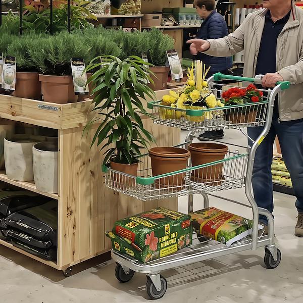 Shopping cart Garden flor 3 shelves