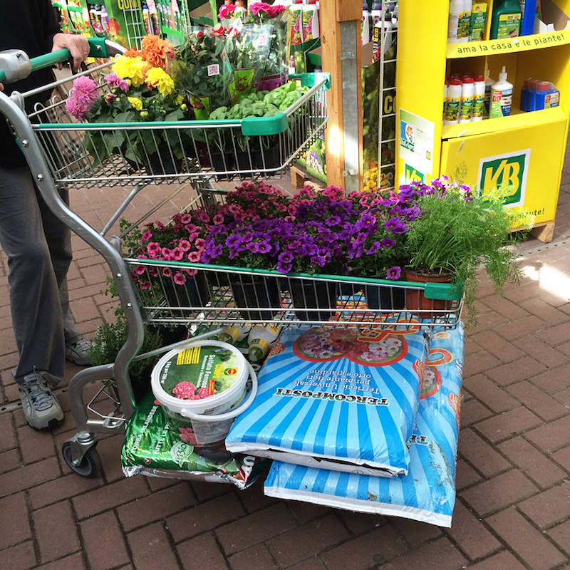 Shopping cart Garden flor 3 shelves