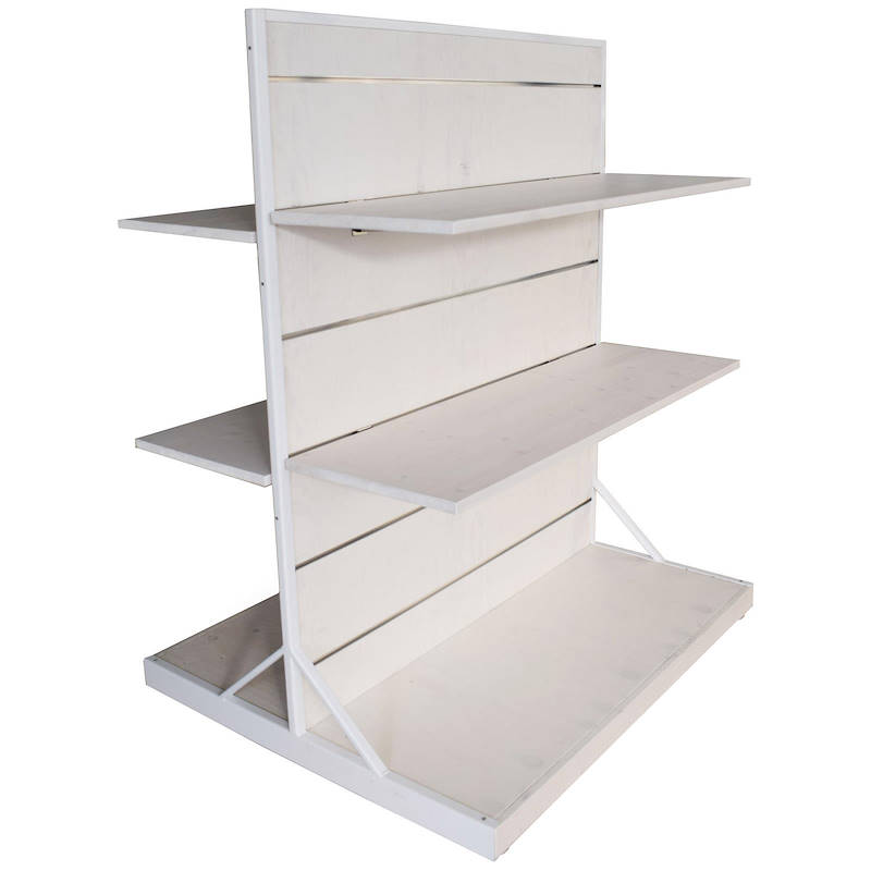 Wood gondola with adjustable shelves